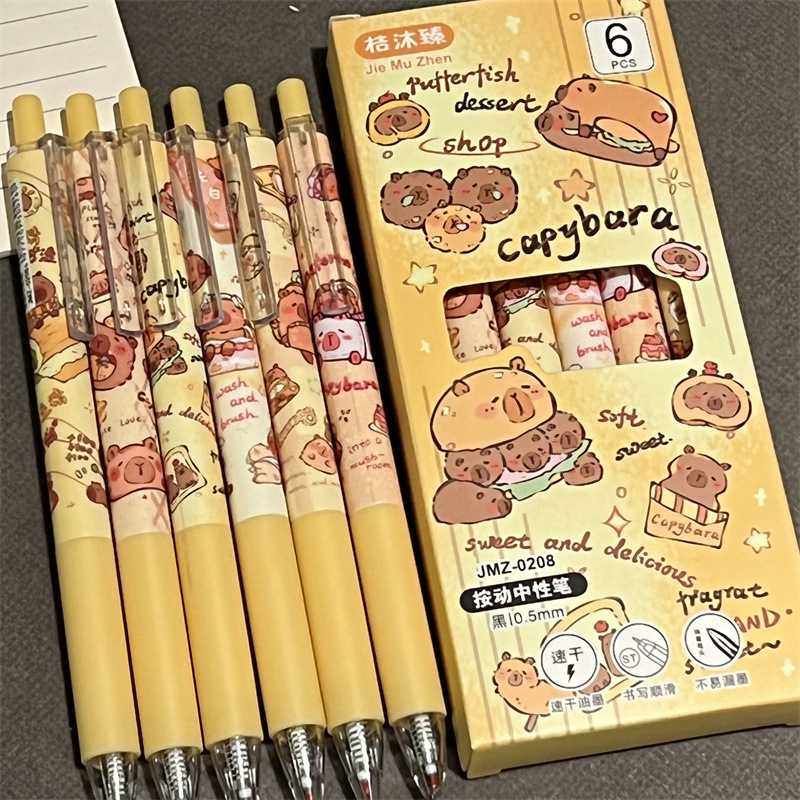 新款直销卡皮巴拉高颜值st头黑色速干刷题笔ins风少女心可爱按动,节庆用品/礼品,文化创意文具,淘宝优惠券,粉丝福利购,淘宝优惠卷