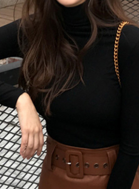 Slim top T-shirt Underlay Women Solid修身上衣T恤打底衫女纯色