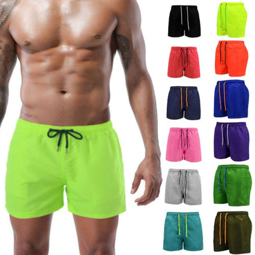Solid color elastic waist slim fit shorts 纯色松紧腰系带短裤
