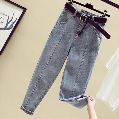 Versatile cropped jeans Women's Harlan pants九分牛仔裤哈伦裤