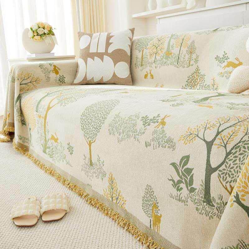 双面沙发盖布高级感四季通用全包防尘可铺可盖雪尼尔防猫抓盖巾毯