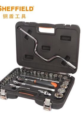 钢盾S010032汽修专用32件套 套筒组套 棘轮扳手 轮胎扳手