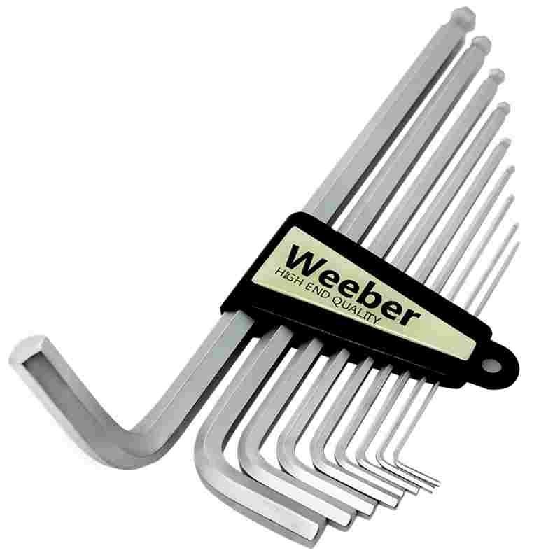 日本weeber威也球头内六角扳手套装螺丝刀BLS-7 9支装L型长内六方