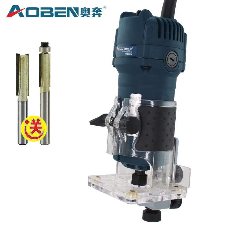 奥奔修边机AT3300A木工AT3301X镂铣机雕刻机手提修边机1/4小锣机