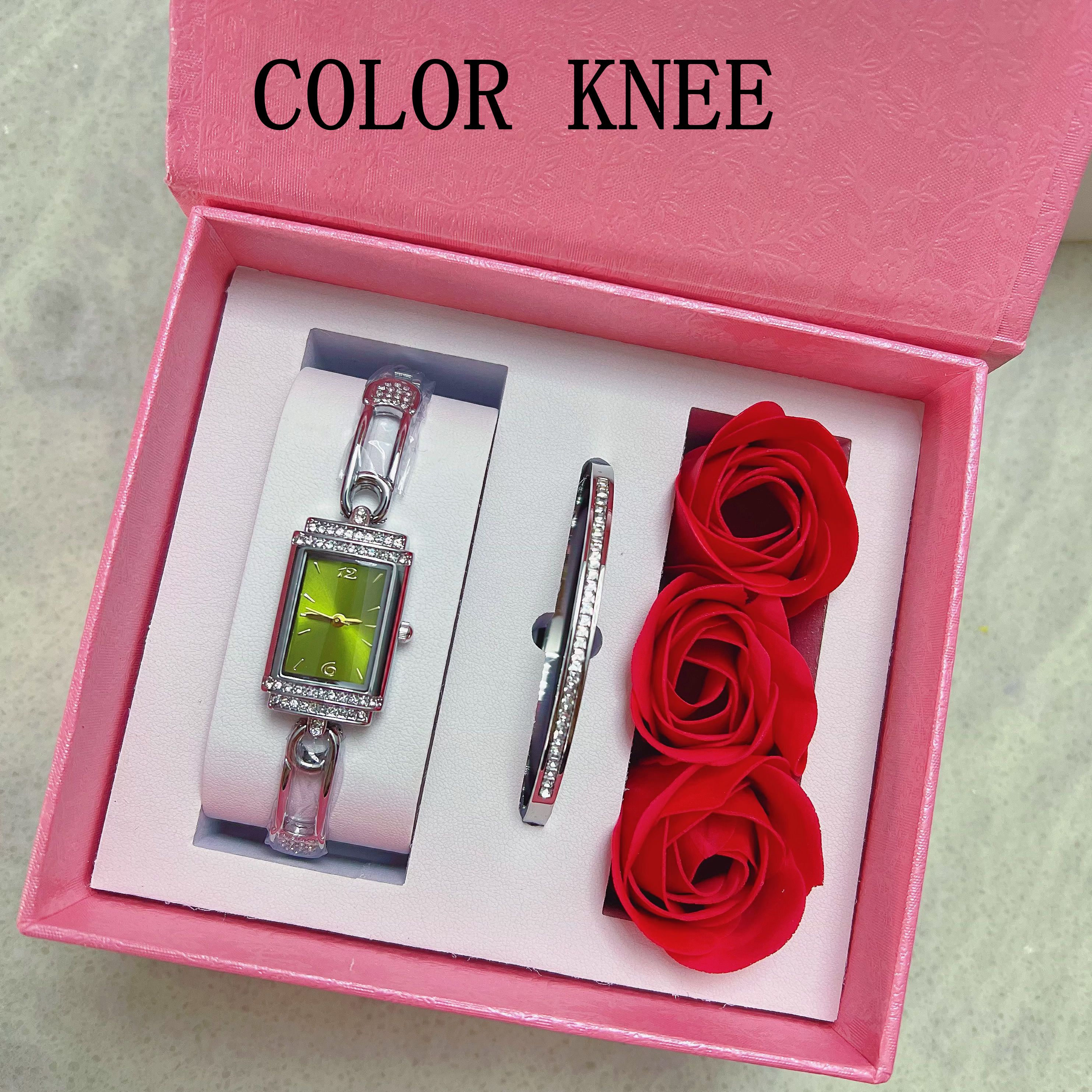 新款绿色时尚方形手表小众轻奢表