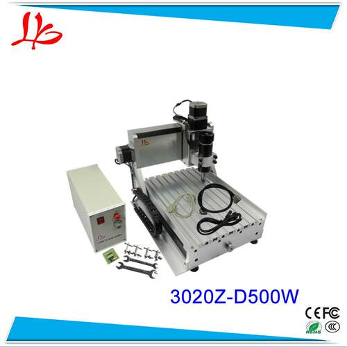 CNC 3020数控小型雕刻机diy木工玉石橄榄核雕刻500W直流主轴