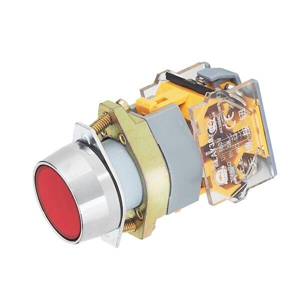 天博按钮 LAY39A-11D 平钮带灯 复位按钮 带锁按钮 螺丝固定型