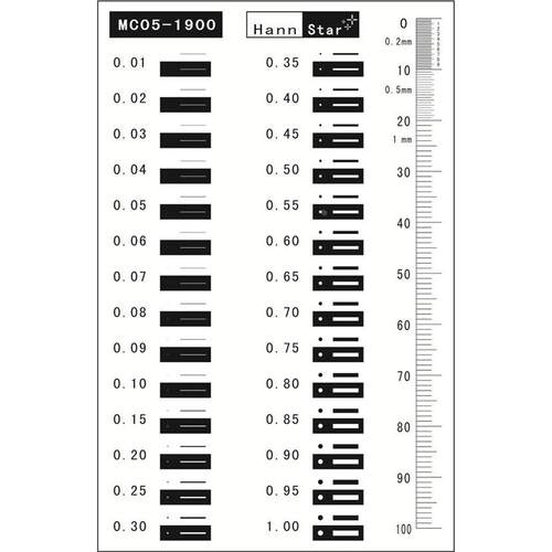 MC05-1900 Hann Star点线规(0.01-1.0) 菲林尺(0.2) 污点卡可开票