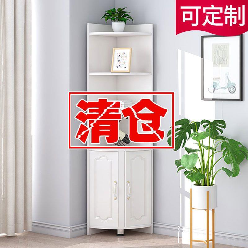 客厅角柜欧式三角形墙角柜置物架多功能落地储物柜拐角转角置物架