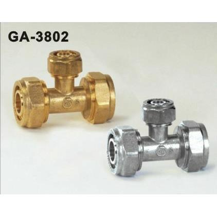 奇爱牌铜接头 铝塑管/太阳能接头 异径三通 卡套三通 正品防伪