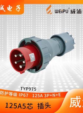威浦 TYP975工业插头 连接器 航空插头3P+N+E（125A5芯）IP67