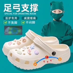 2025新款 德国手术室洞洞鞋 医护专用eva防臭夏季 女款 外穿 防滑拖鞋