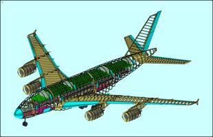 空中客车空客A380客机飞机3D模型设计图纸打印素材STP STL文件
