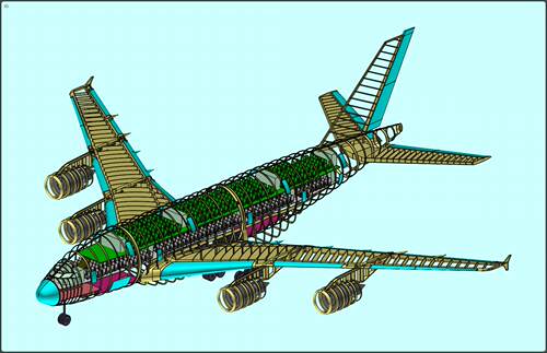 空中客车空客A380客机飞机3D模型设计图纸打印素材STP STL文件