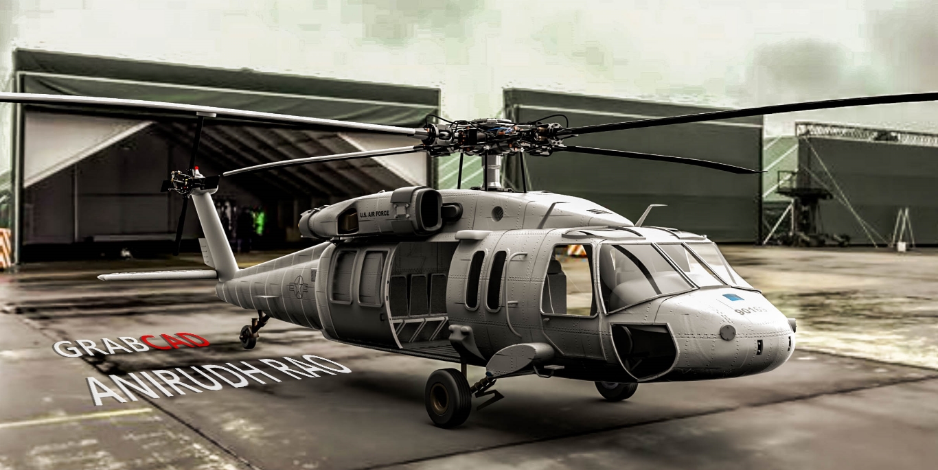 黑鹰uh-60 black hawk直升机3d图纸数模三维建模sw设计stp模型