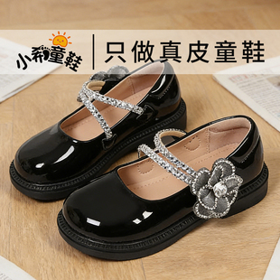 女童皮鞋真皮春夏季新品软底英伦风学校园表演中大童小女孩公主鞋