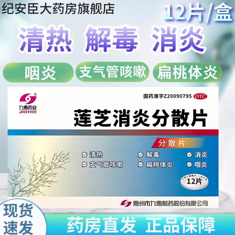 【守东】莲芝消炎分散片0.65g*12片/盒咽炎支气管炎扁桃体炎支气管咳嗽咳嗽气喘