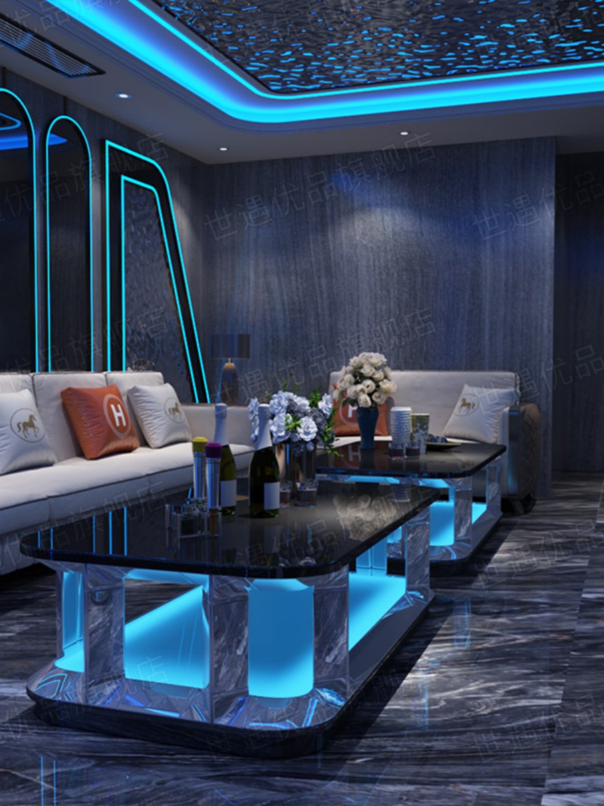 KTV茶几轻奢酒吧台发光清吧包厢用不锈钢钢化玻璃高端桌子定制,商业/办公家具,酒吧桌,淘宝优惠券,粉丝福利购,淘宝优惠卷