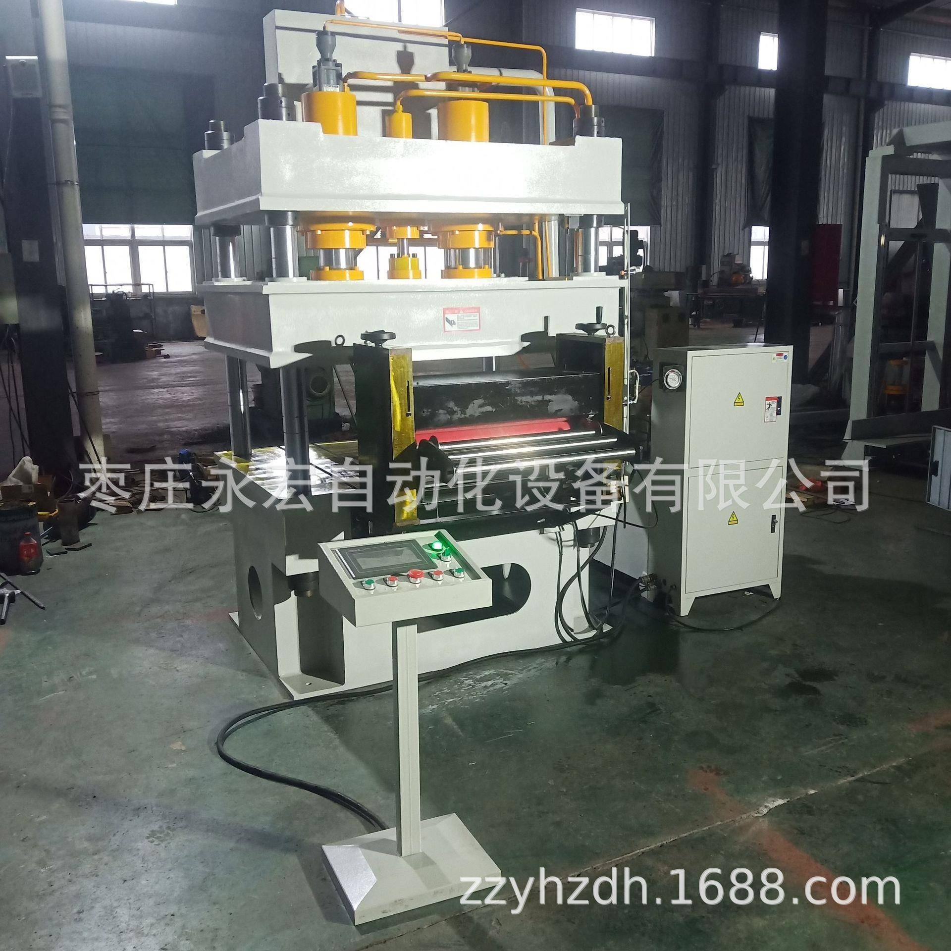 150吨三梁四柱液压机纸箱包装压印自动送料压力机200吨大台面