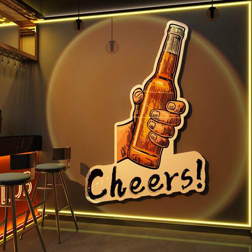 网红打卡墙面工业风小馆清酒吧装饰品造场背景氛围布置烧烤店贴纸