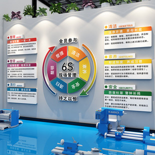 5s6s管理文化墙贴目视标识牌工厂安全生产车间质量语企业形象宣传