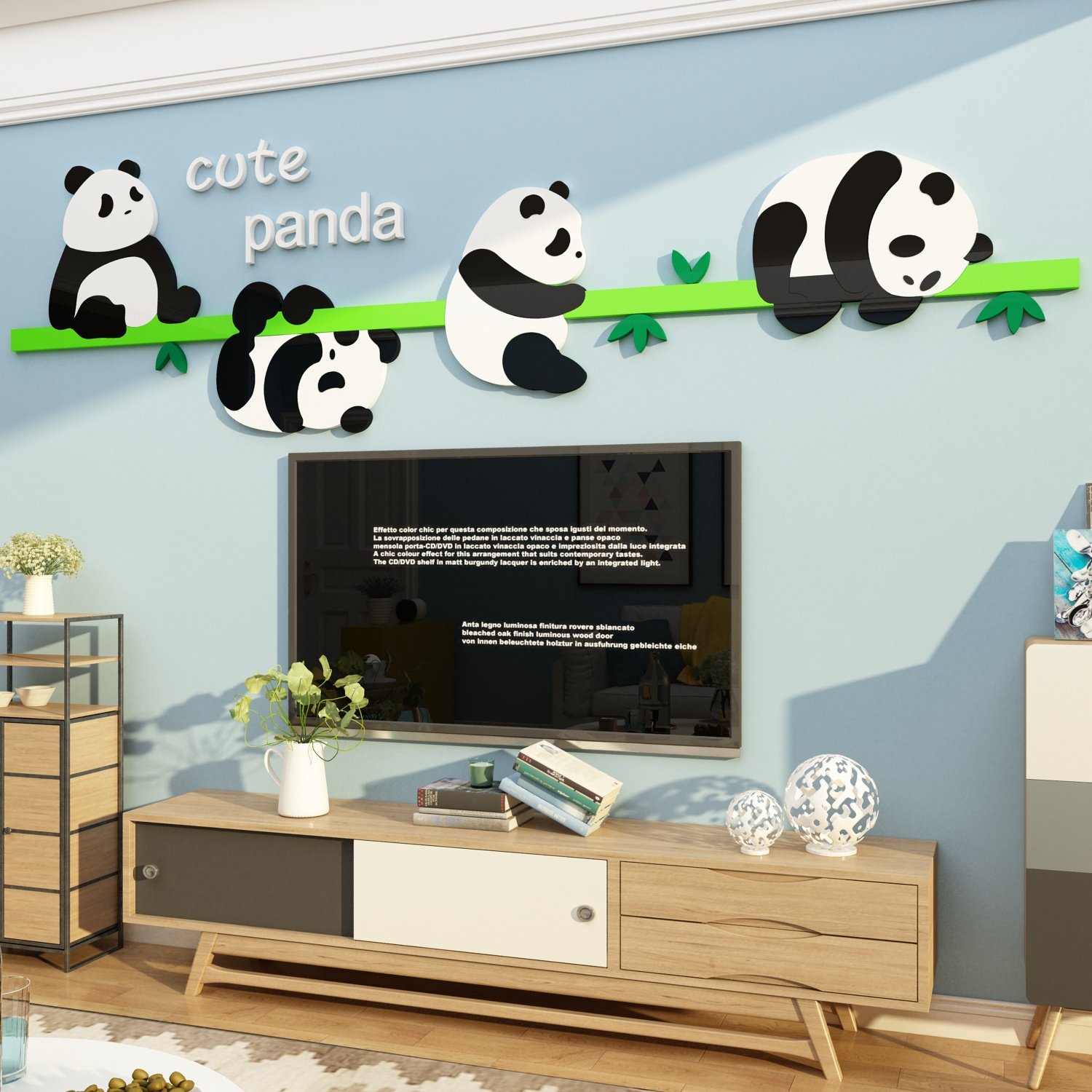 客厅电视机背景大白墙面装饰壁画挂件高级感点缀2026新款上方贴纸