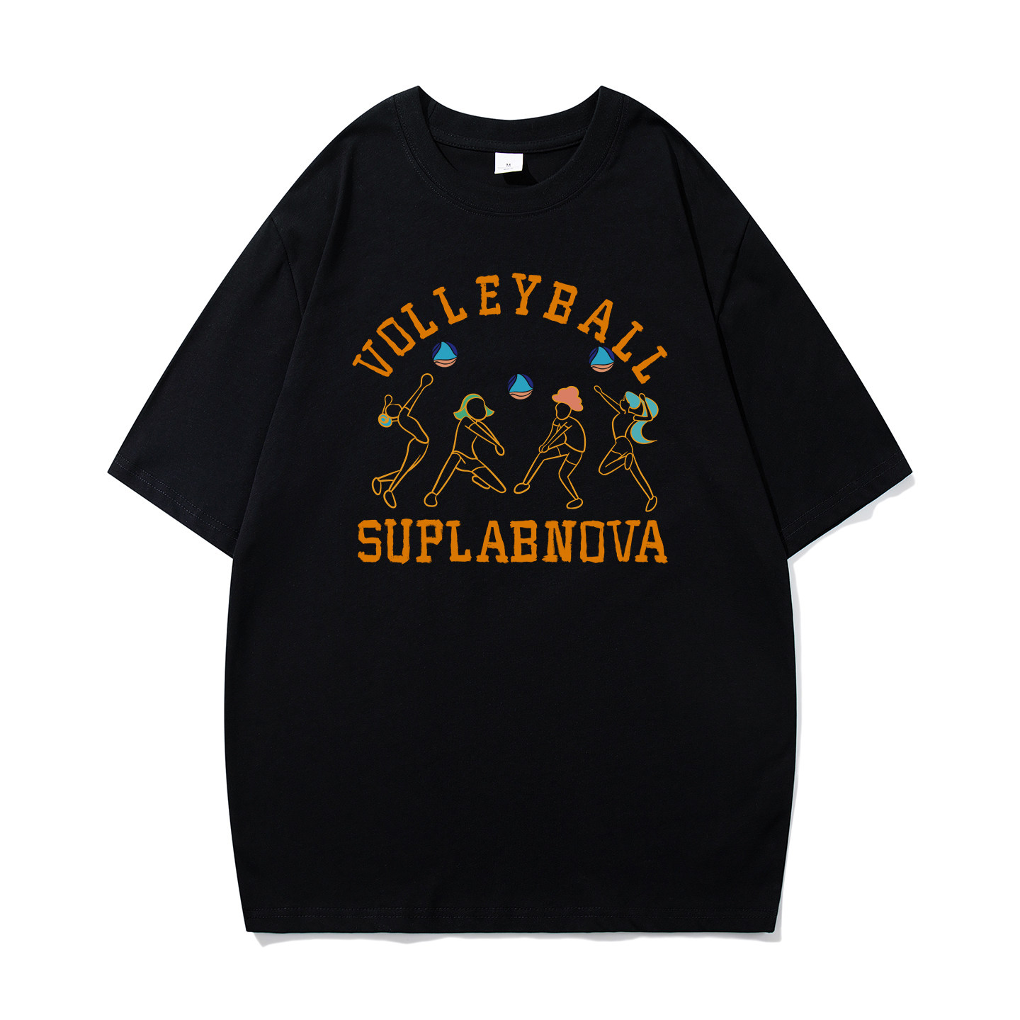 2026夏季新款街头风印花短袖T恤男女重磅百搭情侣ins宽松纯棉上衣