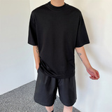 夏季必选单品超时尚纯色双领圆领T恤高级感短袖潮P65，男装T恤，星座1111（原C206）