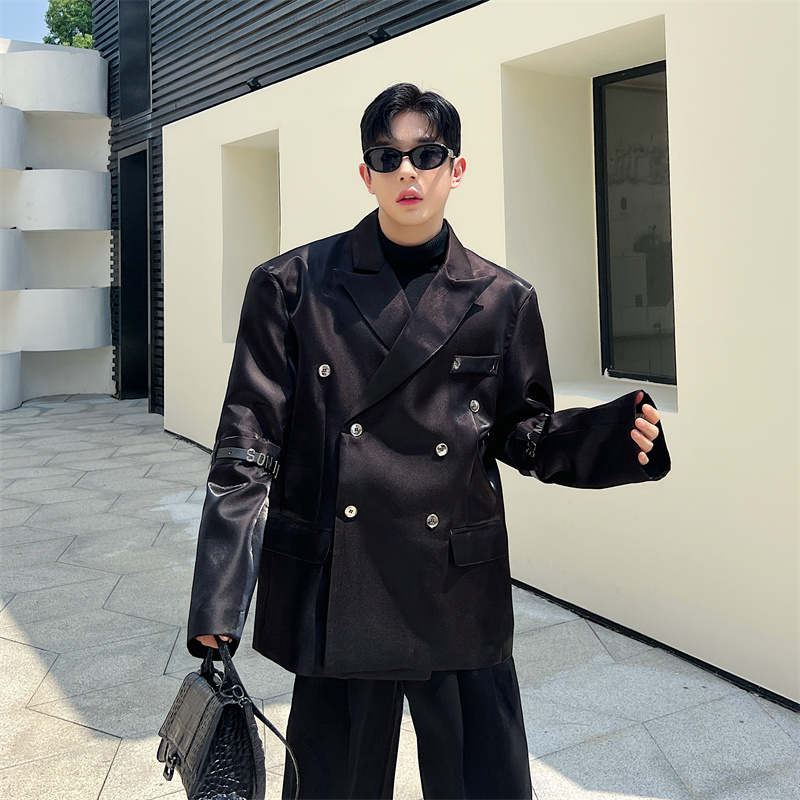 韩版定制未来感金属变色面料西装外套P155，男装西服套装，星座1111（原C206）