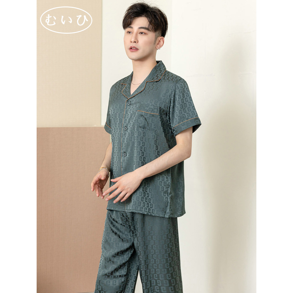 【日本むいひ轻奢】睡衣男士夏季短袖男款夏天两件套装冰丝家居服