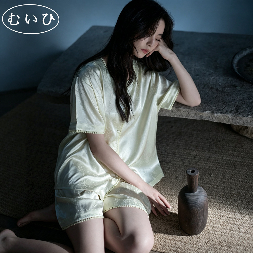 むいひ日系明星同款冰丝绸睡衣女
