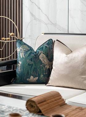 高端中提花新抱枕靠垫套式客沙发抱枕套样YBA板间软装靠枕厅绿色