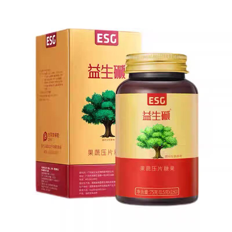 ESG 益生碱备孕男女士碱性食品 膳食纤维高碱片 果蔬压片糖果