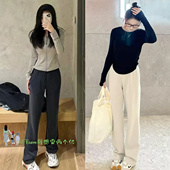 女 From新版 冬 Soft加绒保暖显腿长运动窄版 直筒长裤 推荐 人生神裤