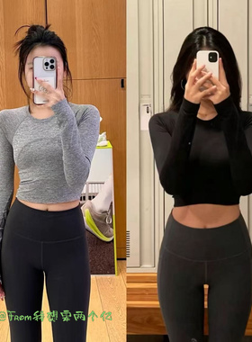 From新品推荐~0件与无数件Swt Race短款修身速干运动瑜伽T长袖 女