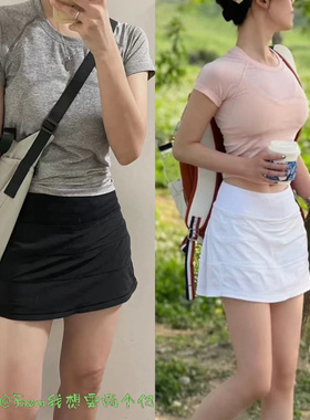 From推荐运动网球短裙防走光带内衬百褶裙Paca Rlval瑜伽健身裙子