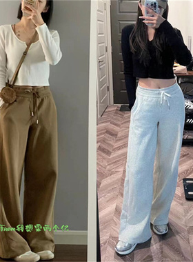 From~加绒阔腿裤女scba抓绒保暖瑜伽运动宽松直筒长裤冬