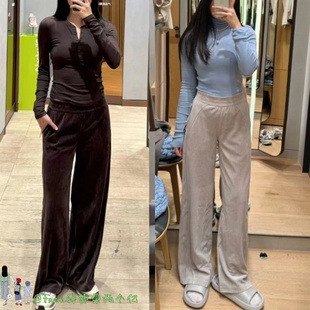 女 宽松显腿长灯芯绒scub直筒阔腿长裤 新品 美拉德穿搭From
