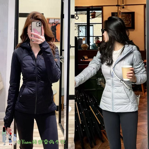 From新品~dow fo itJacket收腰羽绒服运动显瘦修身保暖连帽外套女