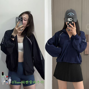 From春夏上新~LicneTran轻盈运动网球外套校园风宽松瑜伽风衣 女