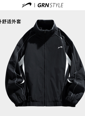 贵人鸟男士夹克外套男款2026年春秋季拼色立领上衣情侣户外防风衣