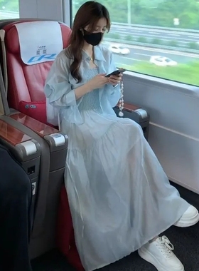 2025夏季新款时尚气质显瘦套装女薄款防晒开衫吊带连衣裙子两件套