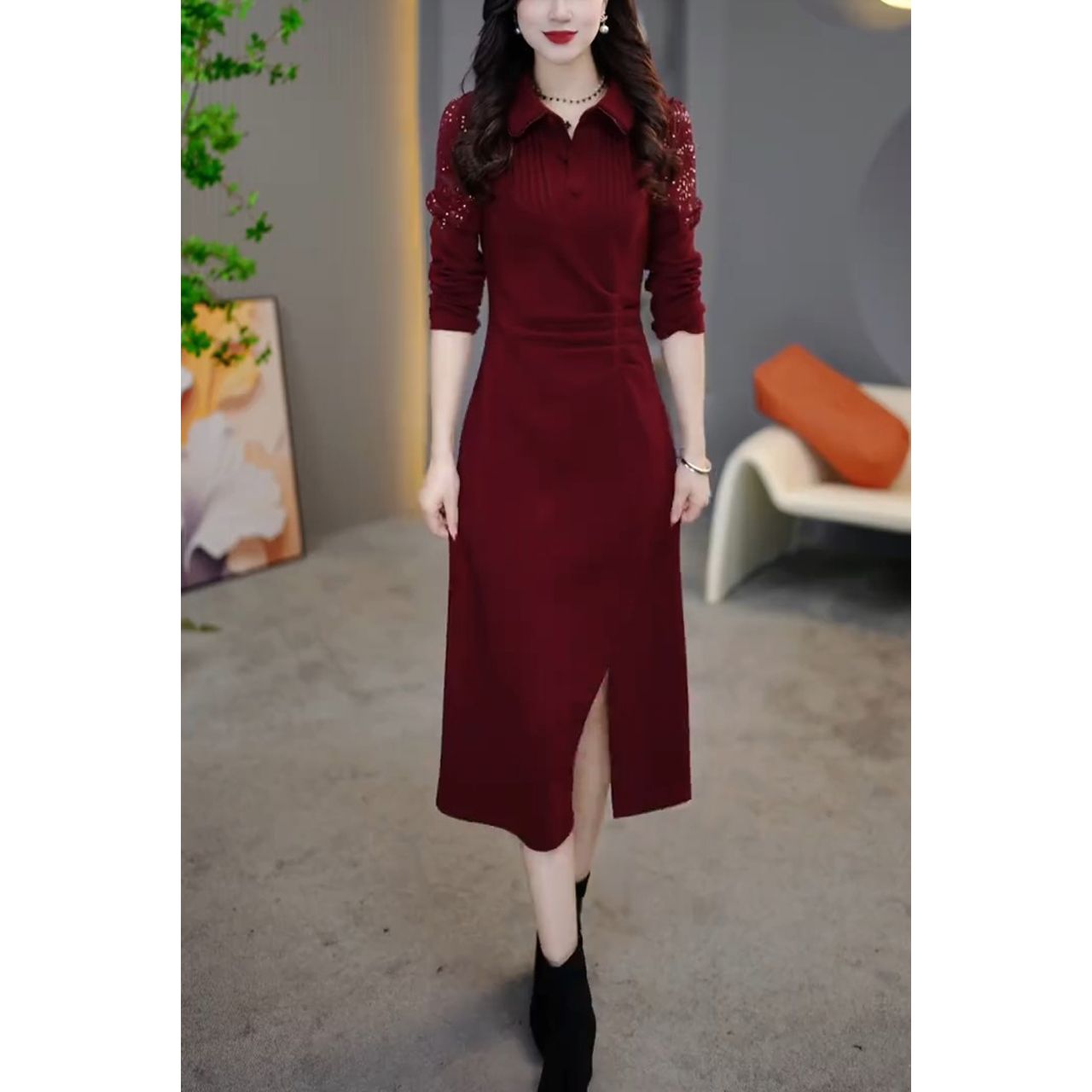 新款百搭显瘦简约时尚A字连衣裙