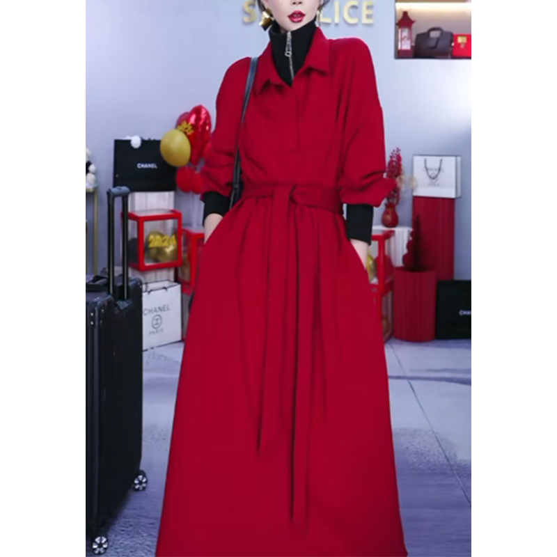 新款百搭显瘦简约时尚A字连衣裙