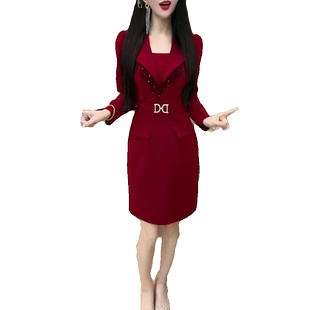 2025早春连衣裙女重工流苏裙气质百搭收腰显瘦遮肚子时尚裙子