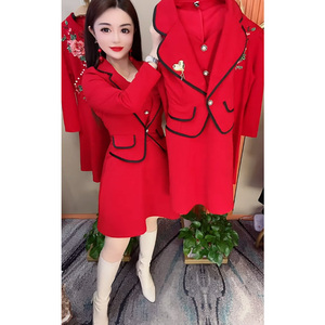 2026早春新款时尚韩版假两件连衣裙女气质减龄显瘦拼接西装裙子潮
