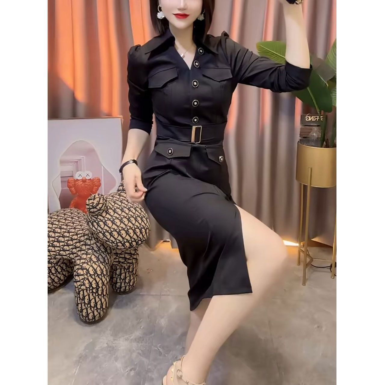 百搭显瘦简约时尚A字连衣裙