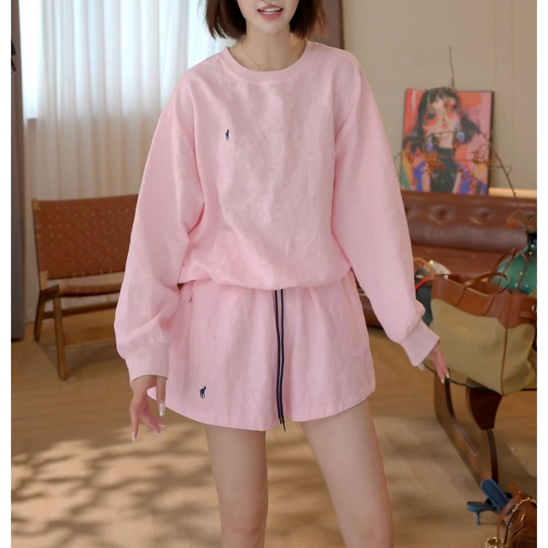 洋气纯色宽松防晒上衣休闲短裤女夏季新款时尚气质百搭显瘦两件套