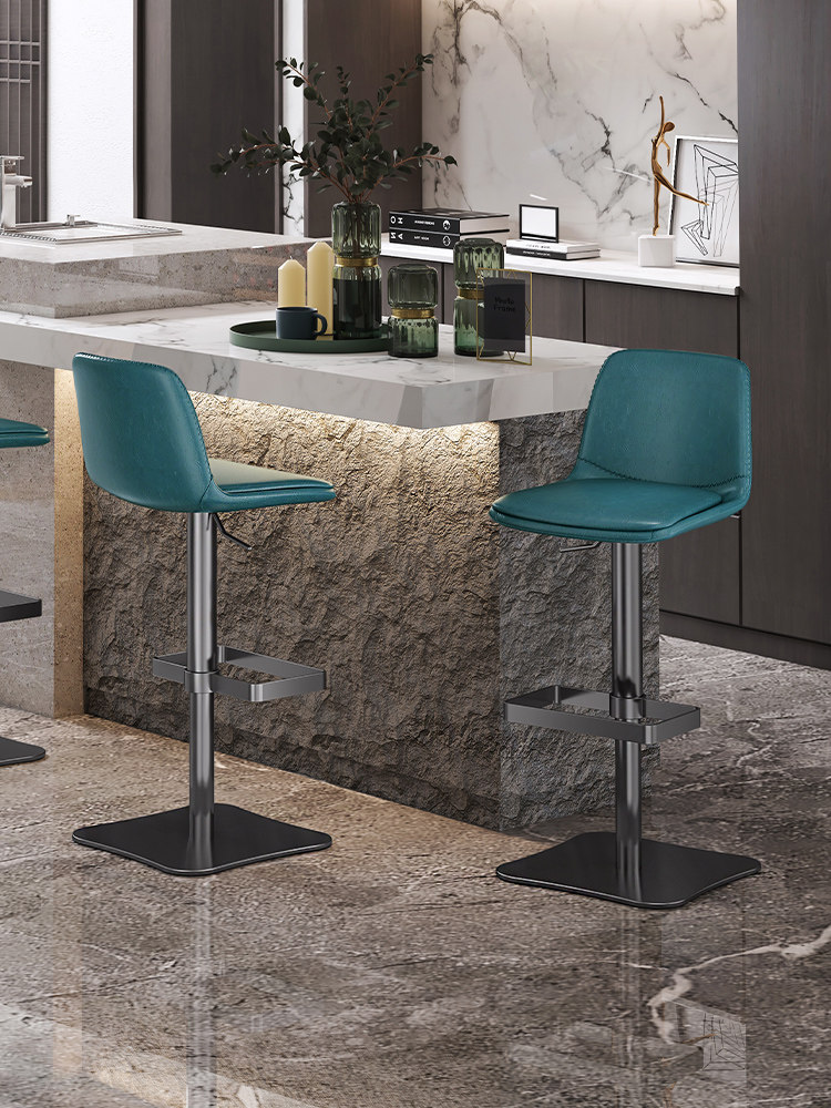 吧台椅子高脚凳轻奢家用设计师款升降旋转中岛台高餐椅酒吧椅7505