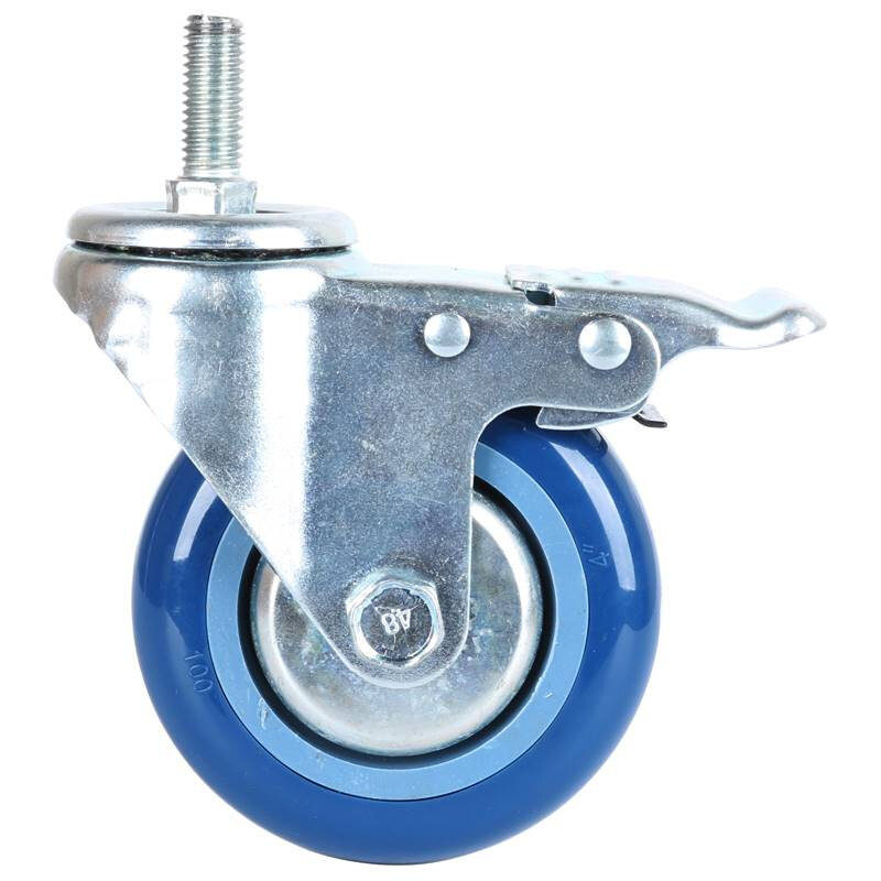 兢木聚胺脂登高转向平板刹车平台脚轮轮带梯寸移动轮梯轮4配件